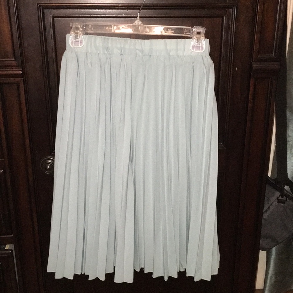 Blue accordion skirt